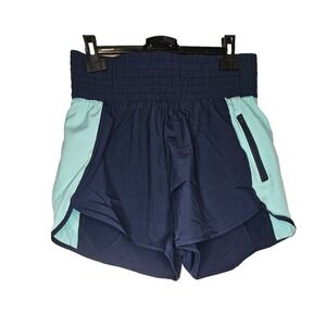 BMJL Running Shorts M Navy Mint Athletic Lined Zipper Pocket